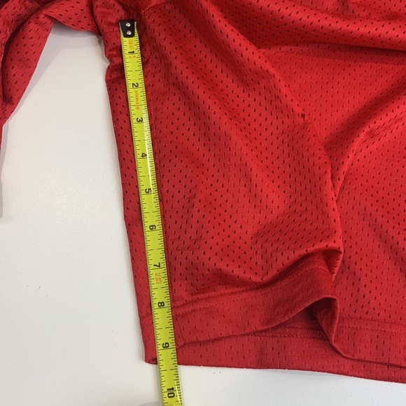 Brooks Red Mesh Men's Athletic Basketball Gym Shorts - Picture 8 of 9